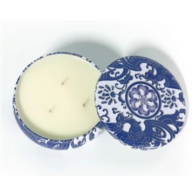Folk stil blomster tinn stearinlys